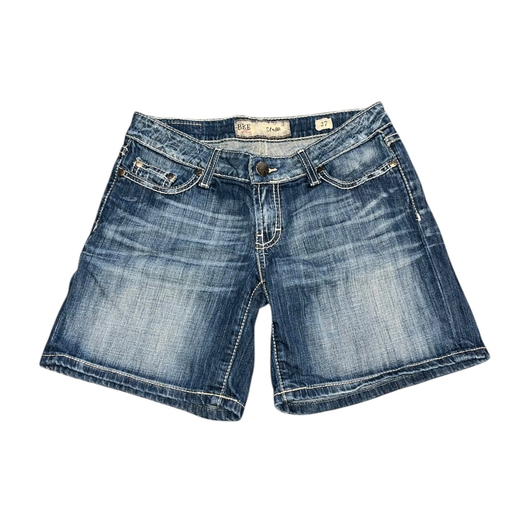 BKE Stella Lightly Distressed Denium Shorts